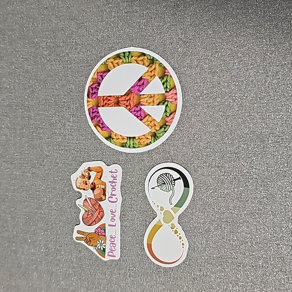 Peace, Love, Crochet stickers - Picture 1 of 4